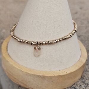 KEEP Collective Gold Beaded Bracelet with Charm